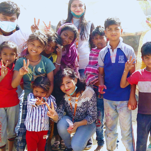 Young girl participating in charity program